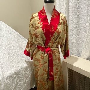 Asian Satin Silk Robe or Overcoat